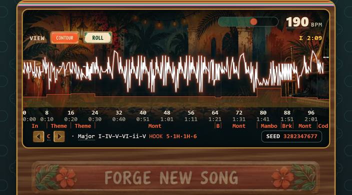 The Latin machine, real interface, unretouched