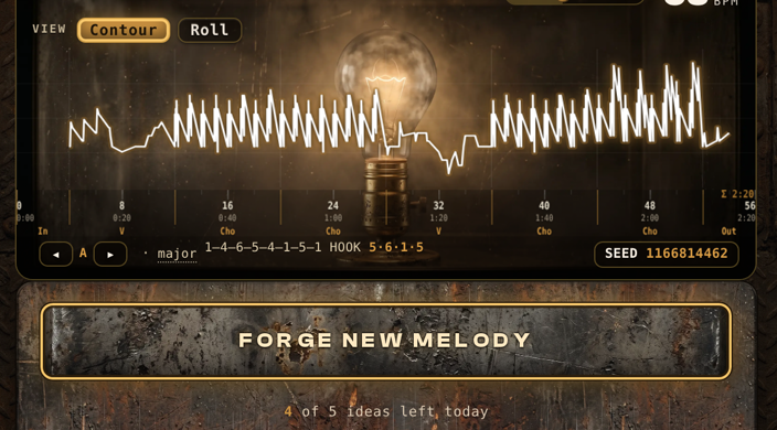 The Metalcore machine — real interface, unretouched