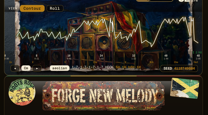 The Reggae machine — real interface, unretouched
